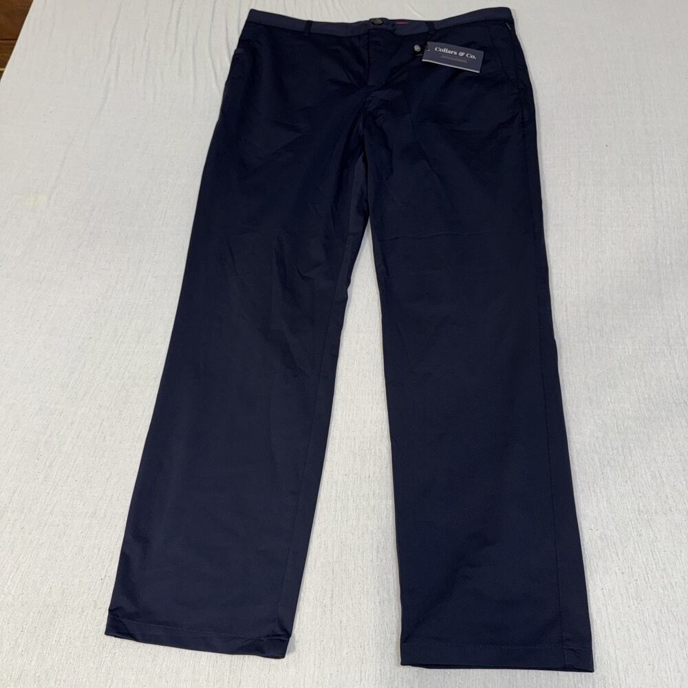 Collars & Co Maverick Men's 38x32 Navy Blue Performance Tech Stretch Pants New